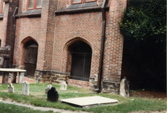 Graves next to the church