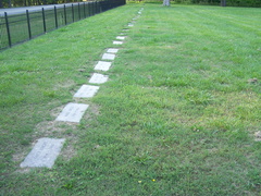Row of markers along fence