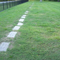 Row of markers along fence