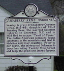 WV Historical Marker Seaberry Arms Osborne